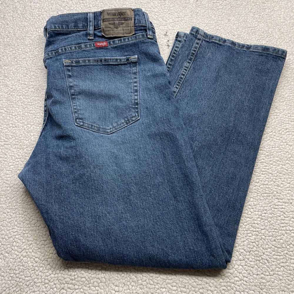 Wrangler Jeans Mens 36x30 Blue Premium Quality Straight Leg Denim Pants